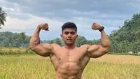 Dalam video singkat yang beredar di media sosial, Justyn Vicky terlihat berusaha keras mengangkat barbel seberat 210 kg dengan gerakan back squat, insiden pun terjadi. Foto: Instagram @justynvickybali_island.