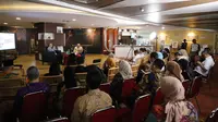 Plt Kepala Perpusnas Aminudin Aziz saat acara diskusi seputar literasi yang digelar Jumat (19/1/2024). (Liputan6.com/ Dok Ist)
