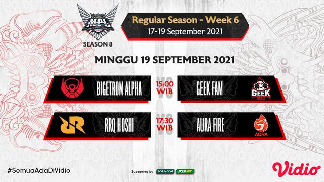 Link Live Streaming MPL ID Season 8 di Vidio Pekan Keenam Hari Ketiga, 19 September 2021