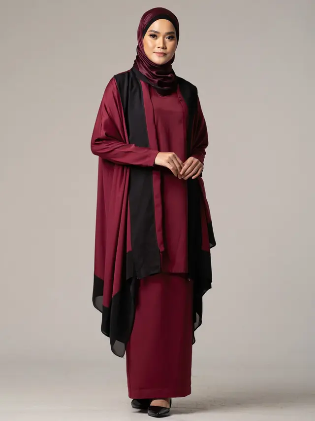 Gamis Syar'i Kombinasi 2 Warna Elegan