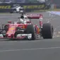 Aksi pebalap Ferrari, Sebastian Vettel, saat latihan bebas pertama F1 GP Jerman di Sirkuit Hockenheim, Jerman, (29/7/2016). (Bola.com/Twitter/F1)