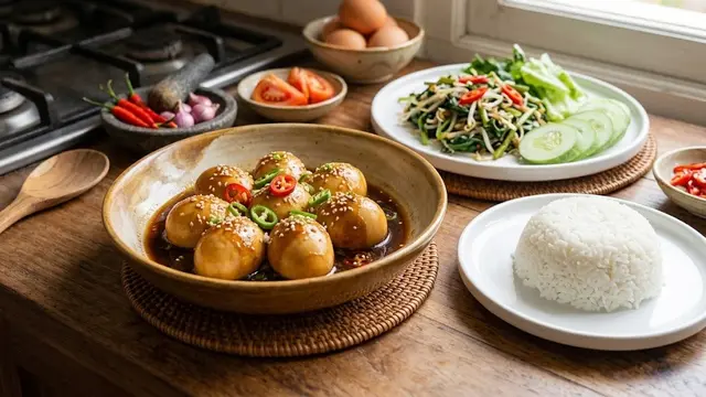 Resep Telur Rebus Bumbu Kecap Pedas dan Wijen