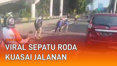 VIDEO: Viral Rombongan Sepatu Roda Kuasai Jalan Gatot Subroto, Dicibir Warganet