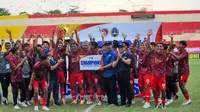 Persiba Bantul saat merayakan momen Juara Liga 3 DIY di Stadion Sultan Agung, Selasa (26/12/2023). (Dok PSSI DIY)