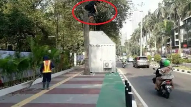 Nyindir tapi Kocak, Editan Foto Kontainer di Jalur Sepeda Ini Bikin Ngakak