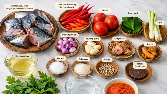Bahan Ikan Kuah Pedas Tanpa Santan