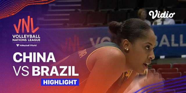 VIDEO: Sengit! China Kalahkan Brasil di Pekan Pertama Volleyball Nations League 2023 Putri
