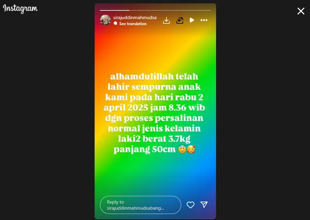 Momen bahagia Zaskia Gotik melahirkan anak ketiga lewat persalinan normal