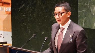 Pidato di Markas PBB, Menparekraf Sandiaga Uno Promosi Sedotan Purun dari Belitung