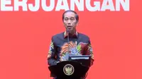 Presiden Jokowi memberi sambutan di acara HUT ke-50 PDIP. (Foto: Youtube PDI Perjuangan)