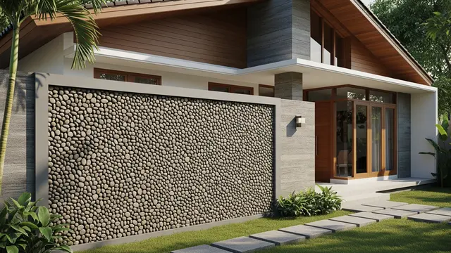 Inspirasi Dinding Batu Tempel untuk Rumah Kampung Modern/Gemini AI