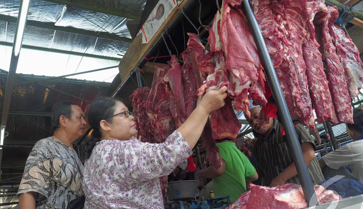 Menurut Wakil Menteri Perdagangan Bayu Krisnamurthi, pemerintah terus berupaya untuk menjaga agar tidak terjadi lonjakan harga yang terlalu  tinggi di tingkat konsumen, Pasar Senen, Jakarta, Rabu (25/6/2014) (Liputan6.com/Faizal Fanani)