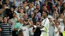 Di babak kedua, pada menit ke-73, Vinicius Junior berhasil menggandakan keunggulan Real Madrid atas Villarreal. (OSCAR DEL POZO/AFP)