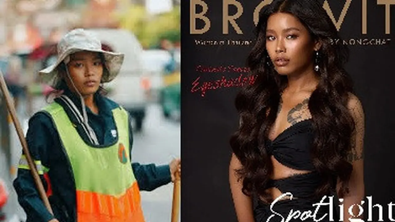 Potret Penyapu Jalanan Bangkok Viral yang Kini Jadi Model