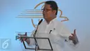 Menteri Komunikasi dan Informatika, Rudiantara memberi pidato saat acara penandatanganan MOU di Kantor Pos Indonesia, Jakarta, (7/12). MatahariMall.com beserta PT. Kntor pos bekerja sama yakni Online-to-Offline (O2O). (Liputan6.com/Gempur M Surya)