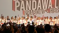 Relawan Pandawa Lima mendeklarasikan dukungan kepada Prabowo-Gibran di Djakarta Theater, Jakarta Pusat, Jumat (1/12/2023) (Liputan6.com/Nanda Perdana Putra)