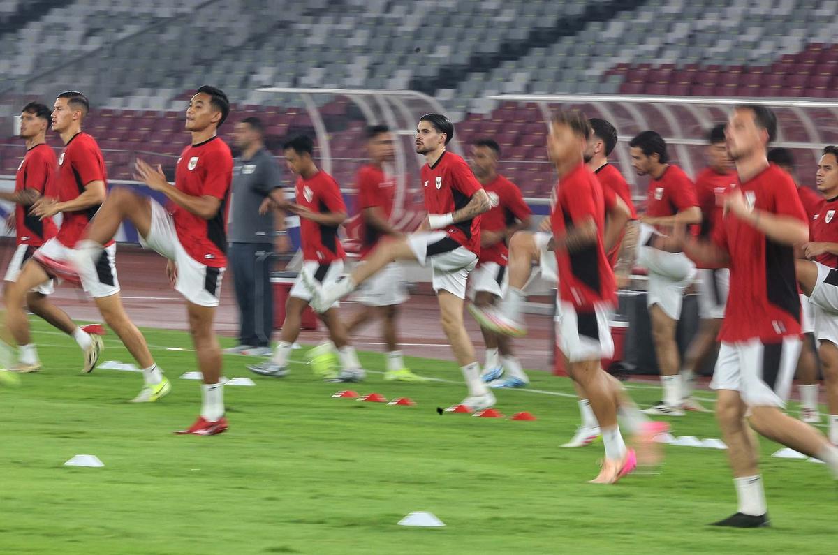 FOTO: Latihan Terakhir Timnas Indonesia Jelang Laga Melawan China