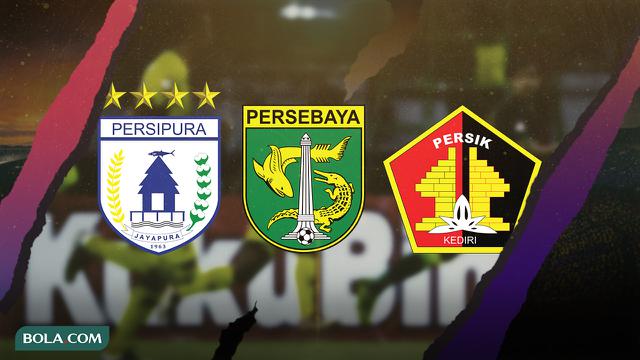 Persipura Jayapura, Persebaya Surabaya dan Persik Kediri