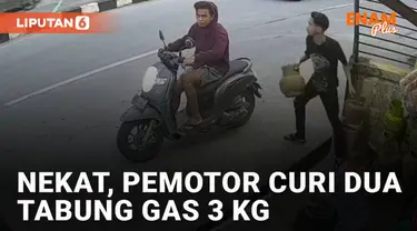 Aksi dua pria curi tabung gas 3 kg di warung mengundang perhatian