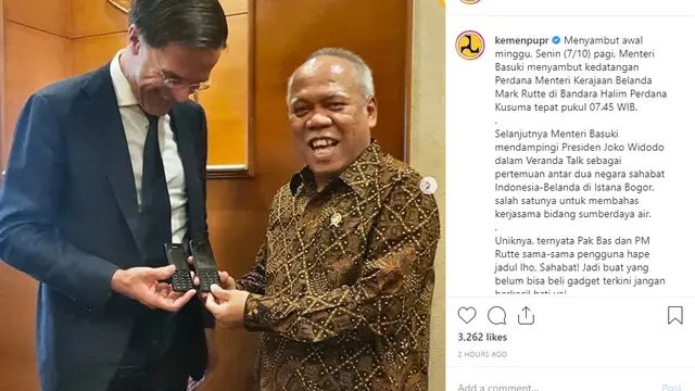 Menteri PUPR dan PM Belanda sama-sama pakai ponsel jadul (Dokumen KemenPUPR)