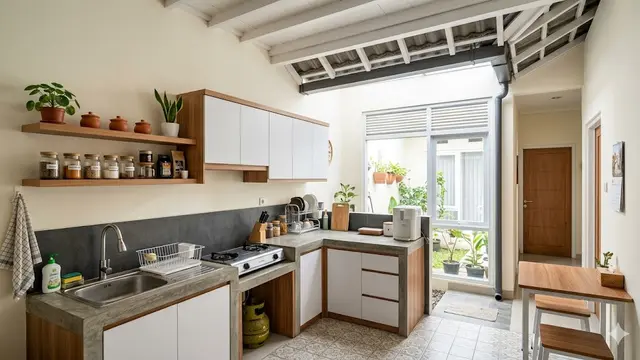 Desain Dapur Belakang Rumah Subsidi Anti Bocor