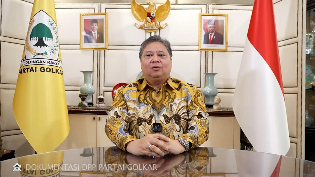 Airlangga Hartarto menyampaikan Pidato Resmi Pengunduran Diri sebagai Ketua Umum Partai Golkar.