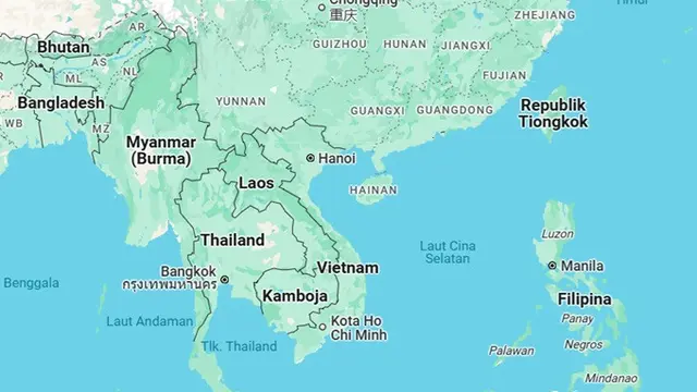 Ilustrasi Myanmar, Thailand, dan Kamboja.