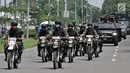 Prajurit TNI usai melaksanakan Apel Patroli Skala Besar TNI-Polri di JIExpo, Kemayoran, Jakarta Pusat, Minggu (14/4). TNI dan POLRI siap mengamankan pelaksanaan Pemilu serentak  17 April 2019 mendatang dengan menjamin keamanan masyarakat sampai ke TPS. (merdeka.com/Iqbal S. Nugroho)