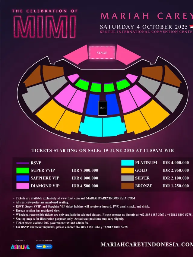 Daftar Harga Tiket Konser Mariah Carey di Jakarta, Terbatas untuk 8 Ribu Tempat Duduk