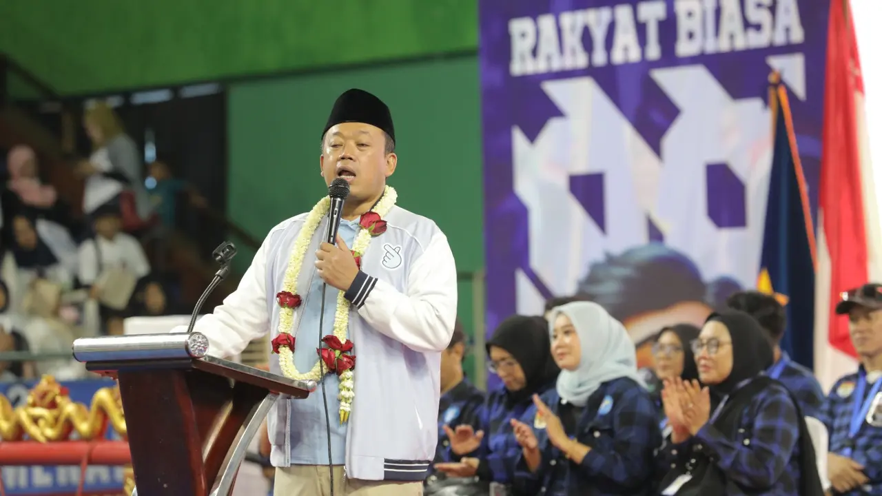 Sekretaris Tim Kampanye Nasional (TKN) Prabowo-Gibran, Nusron Wahid, dalam acara konsolidasi pemenangan Prabowo-Gibran oleh Partai Prima DKI Jakarta, di GOR Bulungan, Jakarta, Minggu (7/1/2024) (Istimewa)