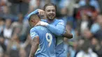 Manchester City langsung merespon hasil buruk di pekan pembuka Liga Inggris 2021/2022 dengan kemenangan besar 5-0 atas Norwich City pada pekan kedua, Sabtu (21/8/2021) di Etihad Stadium. Pemain anyar Jack Grealish mampu mencetak gol perdananya bagi The Citizens. (Foto: AFP/Adrian Dennis)