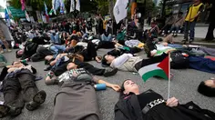 Aktivis Pro-Palestina Berbaring di Jalan dalam Aksi Die-In di Seoul