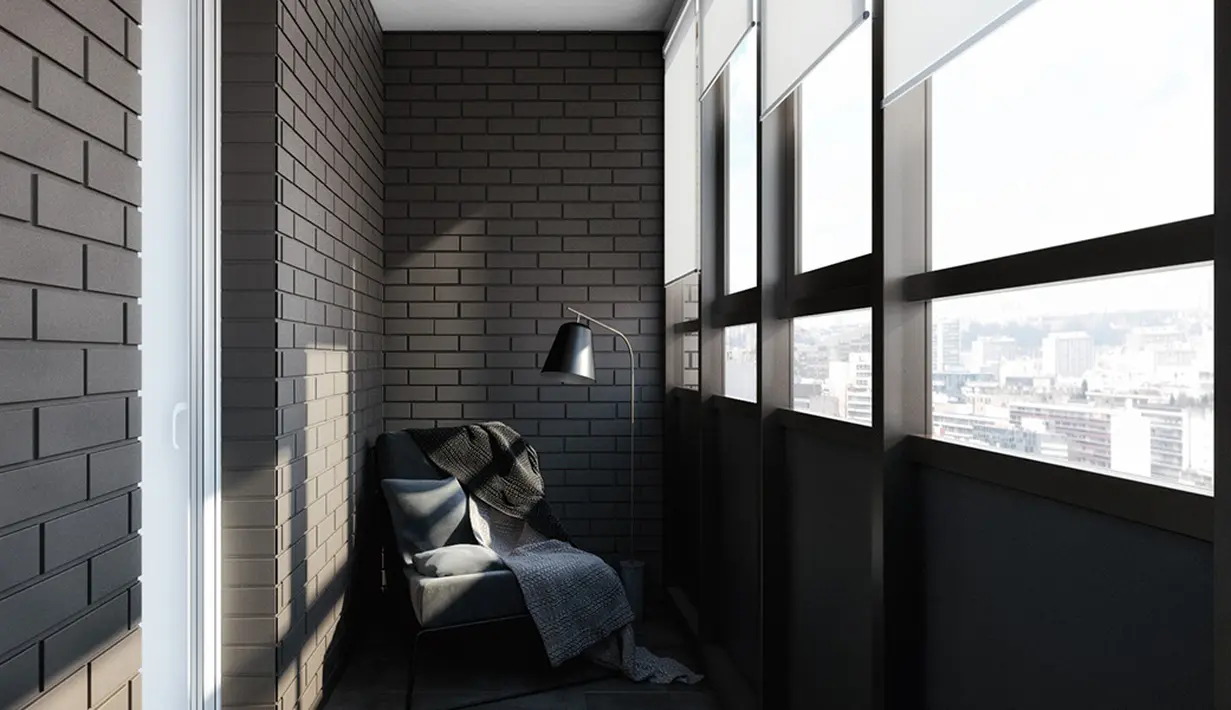 Ornamen bata ekspos tak harus berwarna bata. Penggunaan warna hitam membuatnya terlihat futuristik.(home-designing.com)