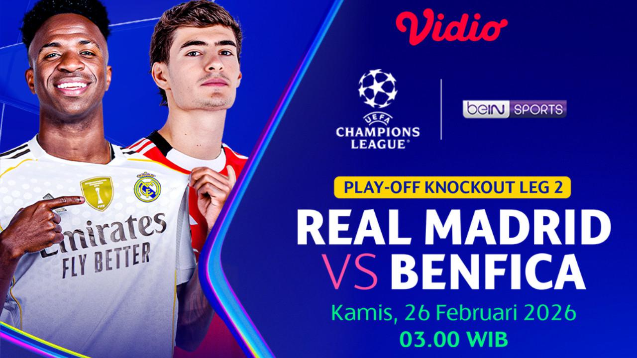 Live Streaming Liga Champions 2025/26: Real Madrid vs Benfica, Eksklusif di Vidio