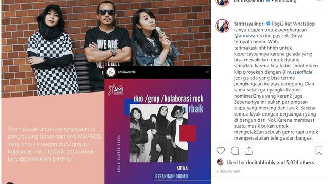 Kotak Band (Foto: Instagram/@tantrisyalindri)