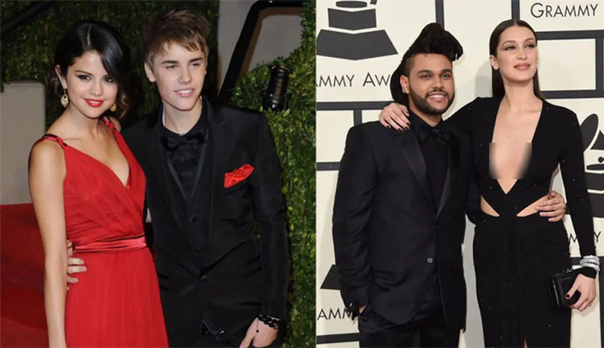 Selena Gomez dan Justin Bieber belum lama ini disiarkan kembali berhubungan baik. Bukan lagi merajut cinta, namun hanya berteman saja. Di sisi lain, ada The Weeknd yang katanya minta maaf ke Bella Hadid. Benarkah? (AFP)