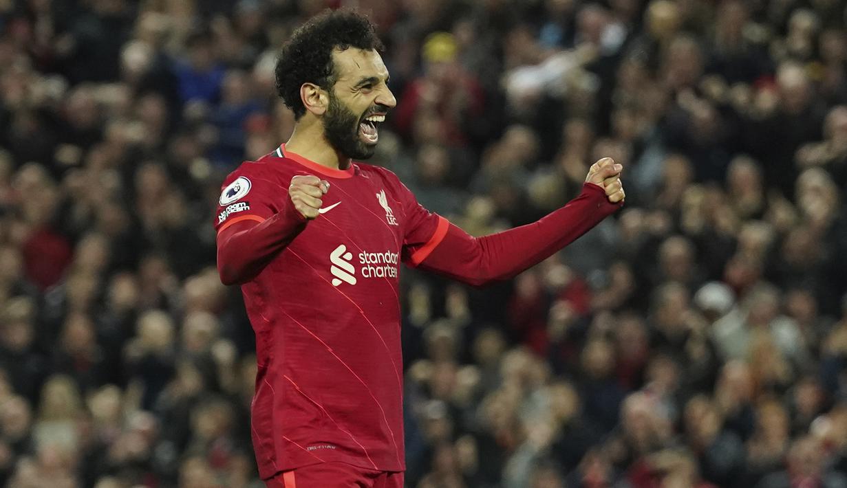 <p>Mohamed Salah masih memimpin dalam perburuan top skor sementara Premier League dengan 22 gol, sementara Cristiano Ronaldo menempati posisi ketiga dengan 18 gol di bawah Son Heung-min dengan koleksi 19 gol. (AP/Jon Super)</p>