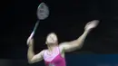 Aksi Ratchanok Intanon saat berusaha melakukan pengembalian bola di perempat final Indonesia OPen 2019. (Bola.com/Peksi Cahyo)