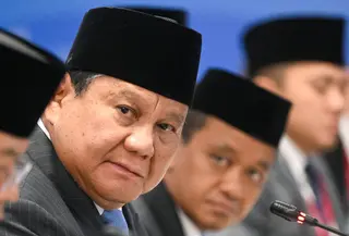 Presiden Prabowo Subianto  saat melakukan pertemuan dengan dan Presiden Rusia Vladimir Putin di sela-sela Forum Ekonomi Timur di Vladivostok, Kamis, 3 September 2026. (AFP/  Vyacheslav Prokofyev/ Pool)