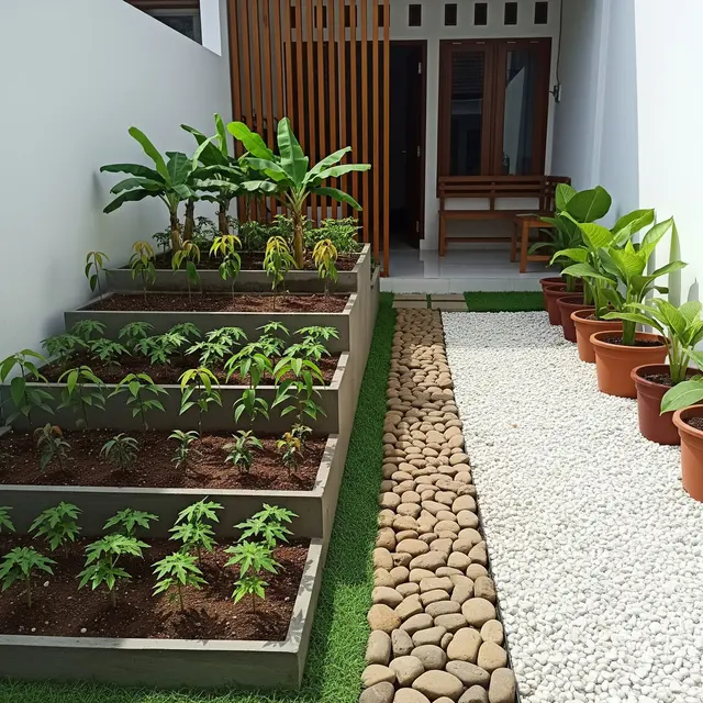 9 Desain Taman Buah Mini dengan Jalur Taman Natural, Estetis dan Produktif
