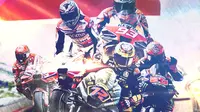 MotoGP - Sirkuit Mandalika Bendera Indonesia Sama Foto Pembalap (Bola.com/Adreanus Titus)