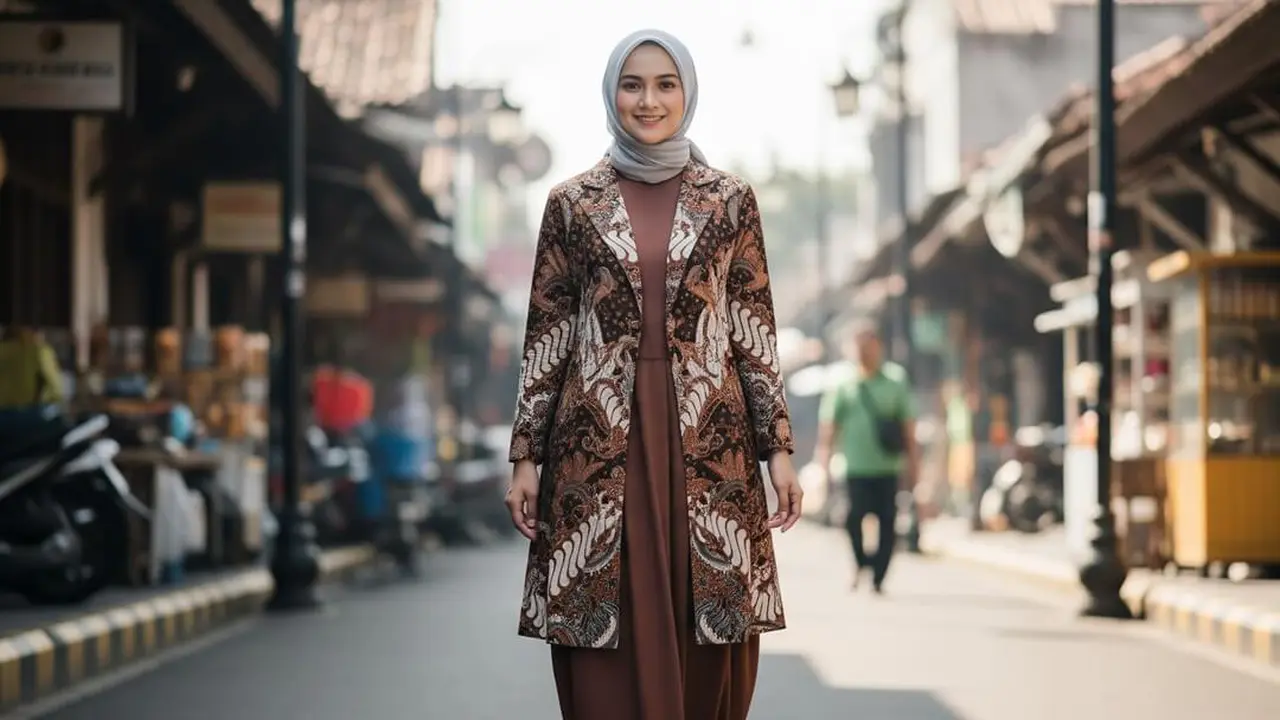 Model Blazer Batik Wanita untuk Gamis