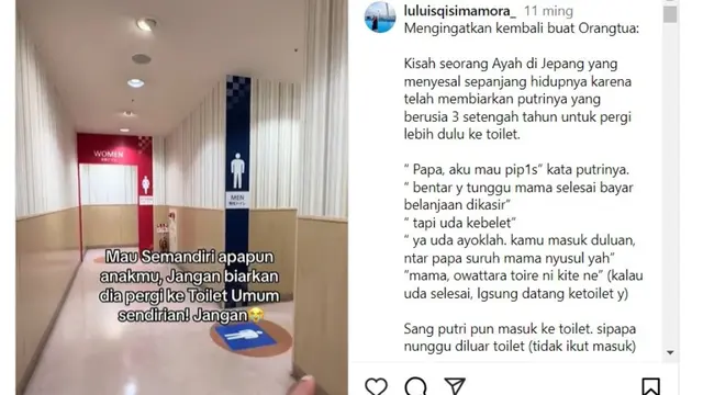 Viral Imnbauan Jangan Biarkan Anak ke Toilet Sendirian Bikin Warganet Merinding Sekaligus Waspada