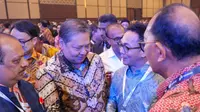 Menteri Koordinator Bidang Perekonomian, Airlangga Hartarto, meresmikan acara Trade Expo Indonesia 2023 di ICE BSD, Jakarta (18/10/2023).