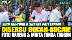 Momen Haru Bocah-Bocah Bertemu Shin Tae-yong dan Shayne Pattynama, Minta Foto hingga Tanda Tangan