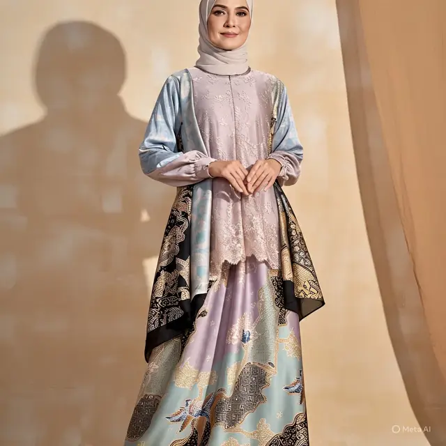 Kombinasi Brokat dan Batik