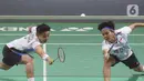 Apriyani Rahayu/Siti Fadia Silva Ramadhanti menutup kemenangan di set ketiga dengan 21-14. (Liputan6.com/Herman Zakharia)