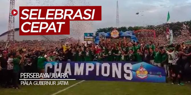 VIDEO: Selebrasi Cepat Persebaya di Podium Juara Piala Gubernur Jatim