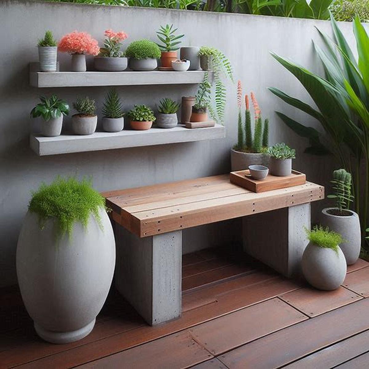 Bangku Taman Beton DIY Simpel