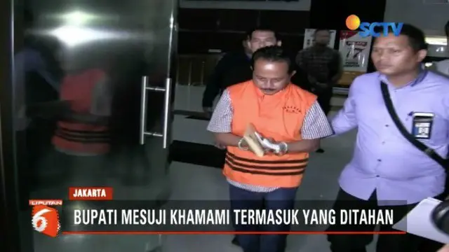 KPK tahan lima tersangka atas kasus dugaan suap proyek infrastruktur di Kabupaten Mesuji, Lampung.